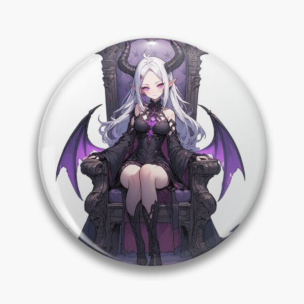 Item preview, Anime demon girl on a purple throne designed and sold by ArtsJulian.