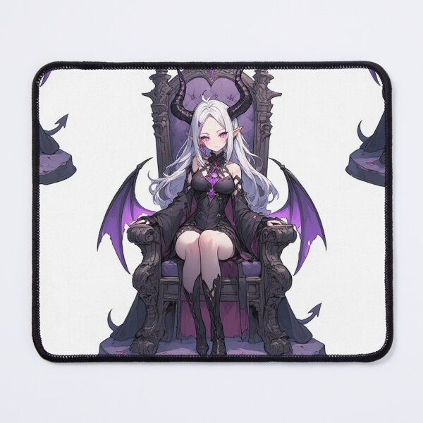 Item preview, Anime demon girl on a purple throne designed and sold by ArtsJulian.
