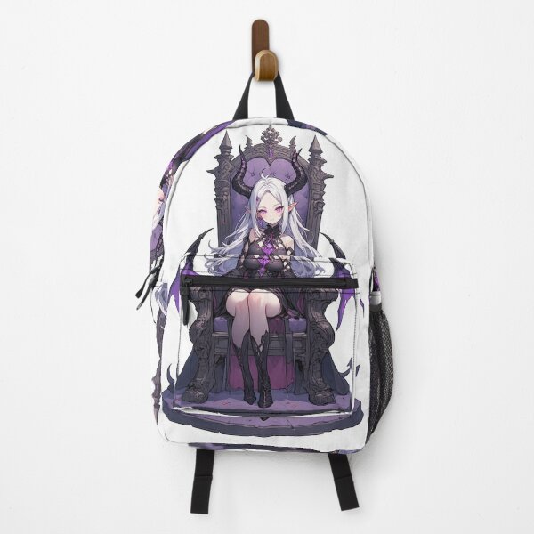 Item preview, Anime demon girl on a purple throne designed and sold by ArtsJulian.
