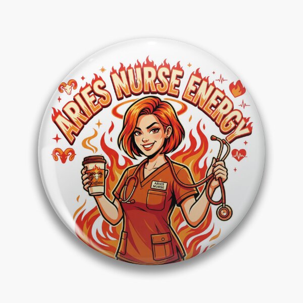 Item preview, Aries Nurse Energy – Bold Caring Chaos Funny Zodiac Gift for ICU RN Birthday Vibes designed and sold by Im-Ara.