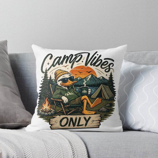 Item preview, Funny Camper Chill Campfire Nature Illustration designed and sold by DayStoreDesigns.