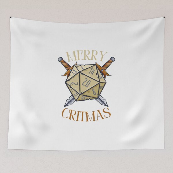 Item preview, Merry Critmas Dungeons and Dragons D20 designed and sold by heyhuecreatives.