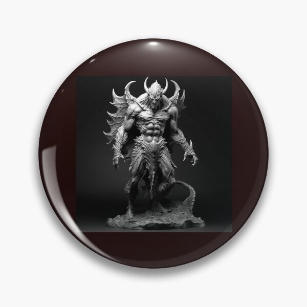 Item preview, Armored Demon Warrior Black and White Dark Fantasy Art designed and sold by inkoutninja.
