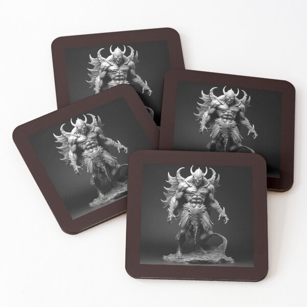 Item preview, Armored Demon Warrior Black and White Dark Fantasy Art designed and sold by inkoutninja.