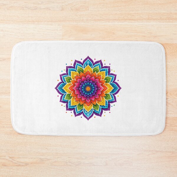 Item preview, Colorful Mandala Flower Sacred Geometry Rainbow Boho Spiritual Art designed and sold by Nermin Gerges.