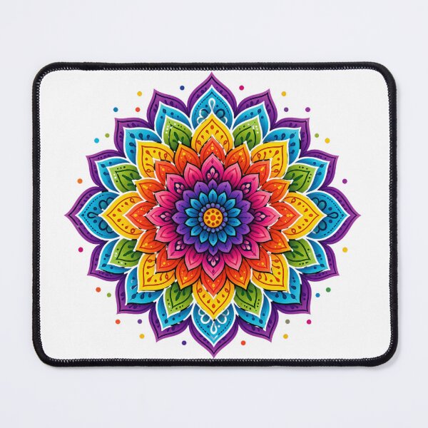 Item preview, Colorful Mandala Flower Sacred Geometry Rainbow Boho Spiritual Art designed and sold by Nermin Gerges.