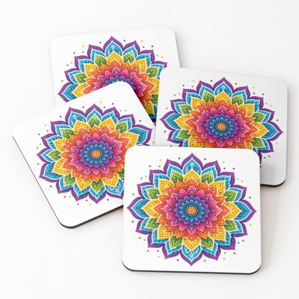 Item preview, Colorful Mandala Flower Sacred Geometry Rainbow Boho Spiritual Art designed and sold by Nermin Gerges.