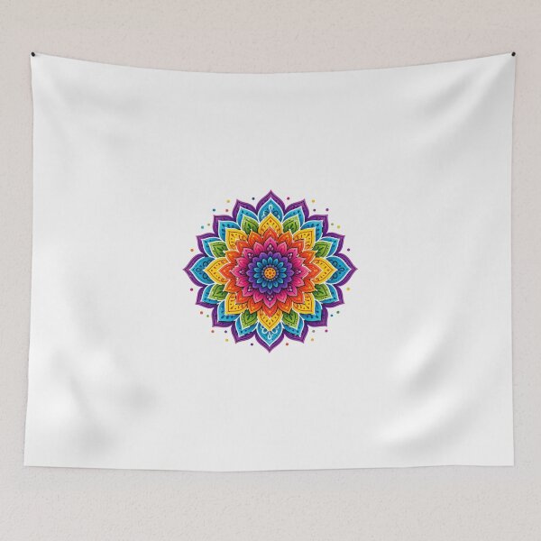 Item preview, Colorful Mandala Flower Sacred Geometry Rainbow Boho Spiritual Art designed and sold by Nermin Gerges.
