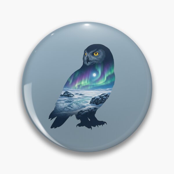 Item preview, Snowy Owl Arctic Northern Lights Landscape Silhouette designed and sold by BirdsnStuff.