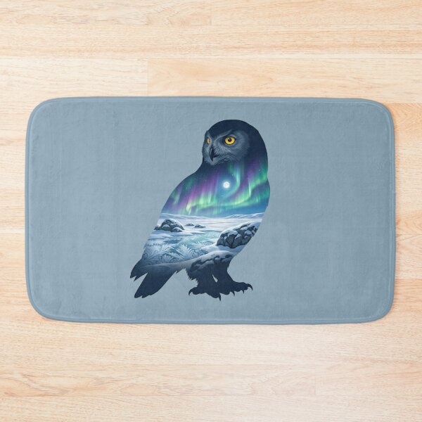 Item preview, Snowy Owl Arctic Northern Lights Landscape Silhouette designed and sold by BirdsnStuff.