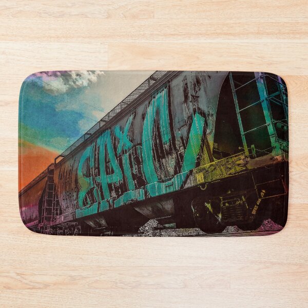 Item preview, Graffiti Train Art Print – Urban Railroad Street Photography designed and sold by aadventures.
