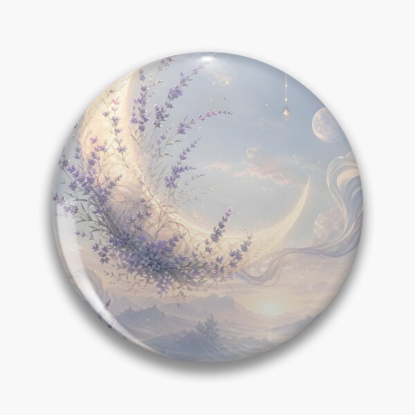Item preview, Ethereal Core Lunar Moon with Lavender Flowers designed and sold by Glitchart66.
