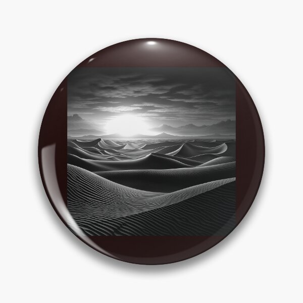 Item preview, Black and White Desert Dunes Sunset Landscape Art designed and sold by inkoutninja.