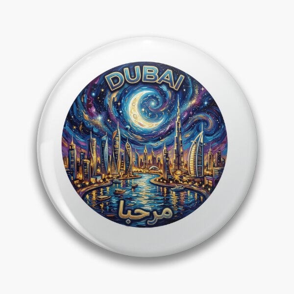 Item preview, Dubai Skyline Night Sticker Souvenir designed and sold by Imaginarium of Chaos falcon88 .