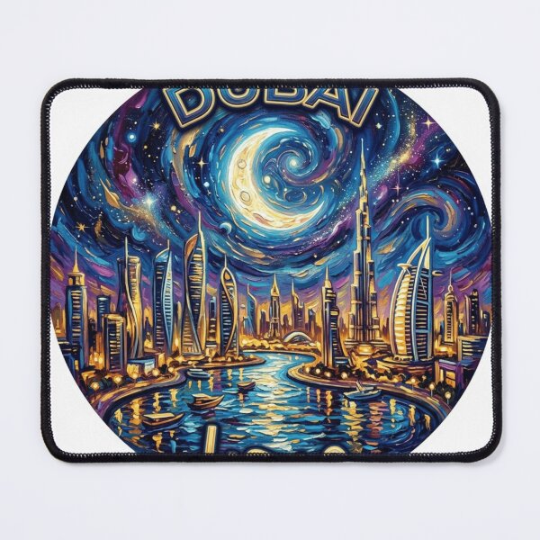Item preview, Dubai Skyline Night Sticker Souvenir designed and sold by Imaginarium of Chaos falcon88 .