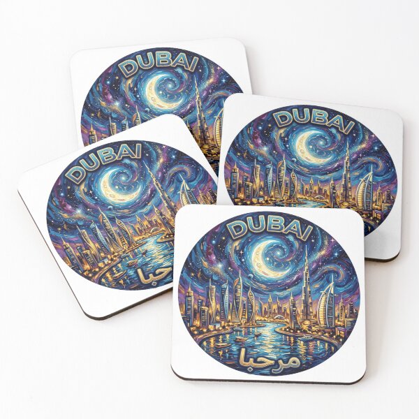 Item preview, Dubai Skyline Night Sticker Souvenir designed and sold by Imaginarium of Chaos falcon88 .