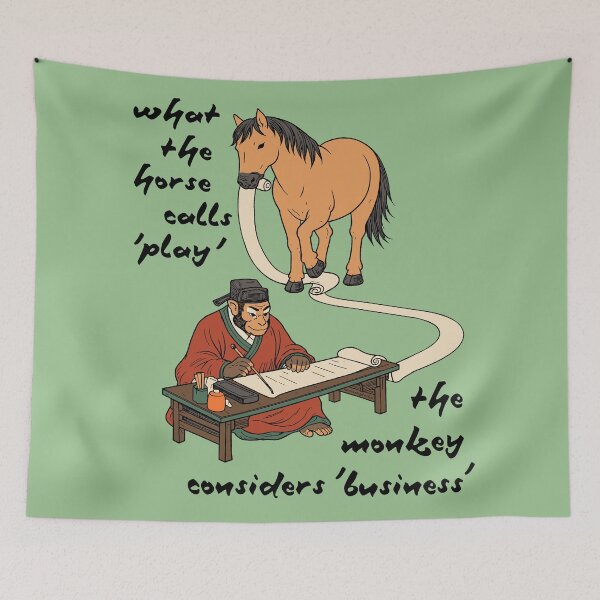 Item preview, What the Horse Calls Play - Horseplay, Monkey Business Meme  designed and sold by SpaceDogLaika.