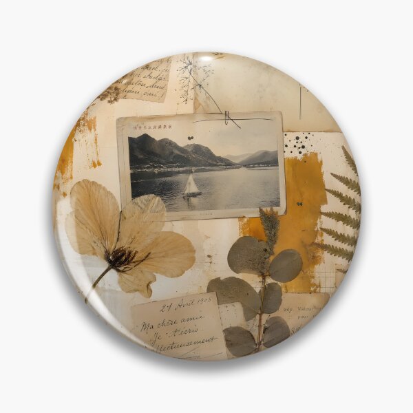 Item preview, Crafted Collage Vintage Botanical Herbarium Ochre designed and sold by Glitchart66.