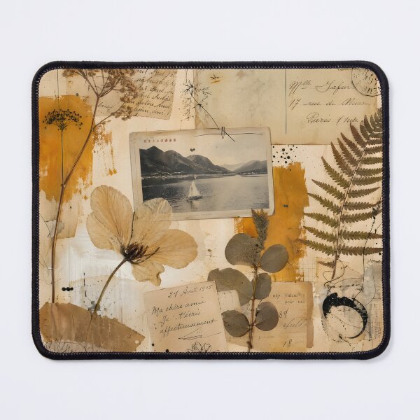 Item preview, Crafted Collage Vintage Botanical Herbarium Ochre designed and sold by Glitchart66.