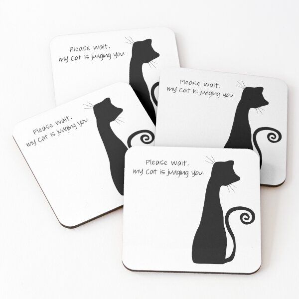 Item preview, Please Wait, My Cat Is Judging You – Minimalist Cat Silhouette designed and sold by Novalineastudio.