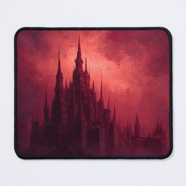 Item preview, Crimson Gothic Castle – Dark Fantasy Infernal Sky Aesthetic Art designed and sold by cr6zym1nd.