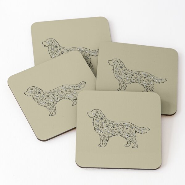 Item preview, Botanical Golden Retriever Floral Silhouette Dog Lover Art designed and sold by tineldesign.