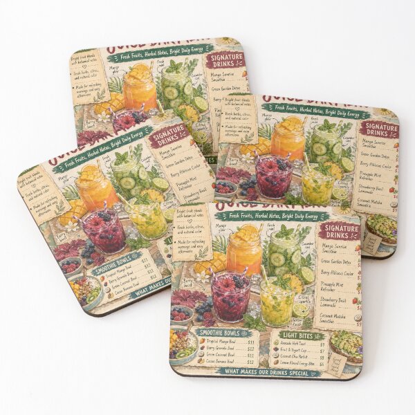 Item preview, Botanical Juice Bar Poster designed and sold by Thought Space Studio.