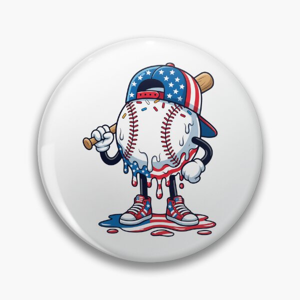 Item preview, Dripping Baseball Cap Bat Meltdown Patriotic Tee designed and sold by OlyvieArt.