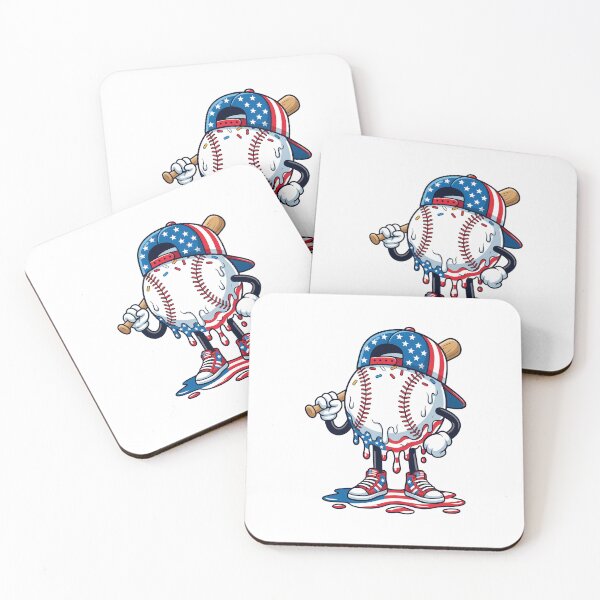 Item preview, Dripping Baseball Cap Bat Meltdown Patriotic Tee designed and sold by OlyvieArt.