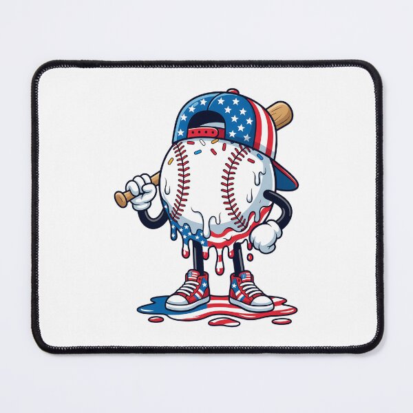Item preview, Dripping Baseball Cap Bat Meltdown Patriotic Tee designed and sold by OlyvieArt.