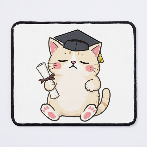 Item preview, Proud Kawaii Graduation Cat Art designed and sold by Moody Vibes Studio.