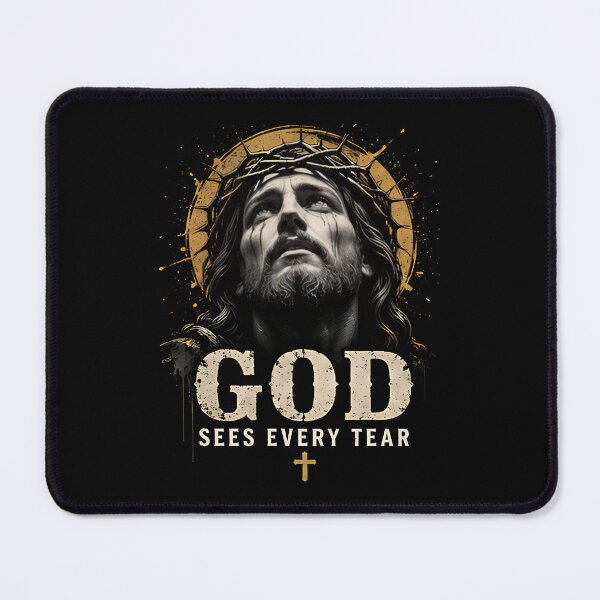 Item preview, God Sees Every Tear Christian T-Shirt, Sticker, mug, bags, bottle and tatto | Jesus Faith Inspirational Shirt Comfort in Hard Times USA designed and sold by Billium Halder.