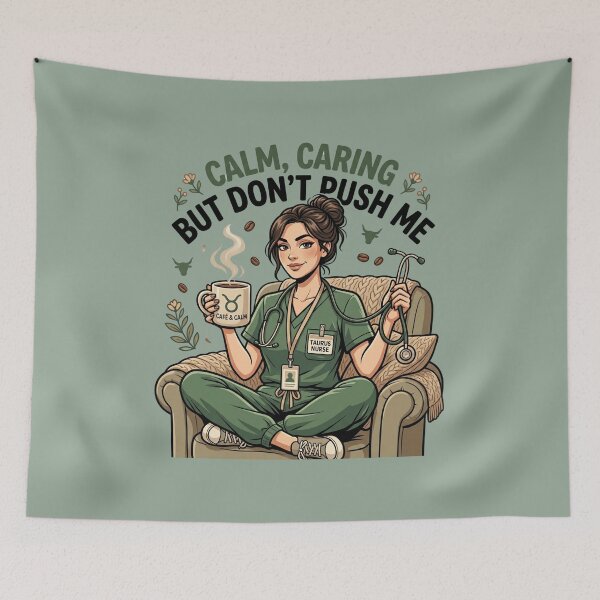 Item preview, Taurus Nurse – Calm Caring but Don’t Push Me Funny Zodiac Nurse Gift Cozy Energy designed and sold by Im-Ara.