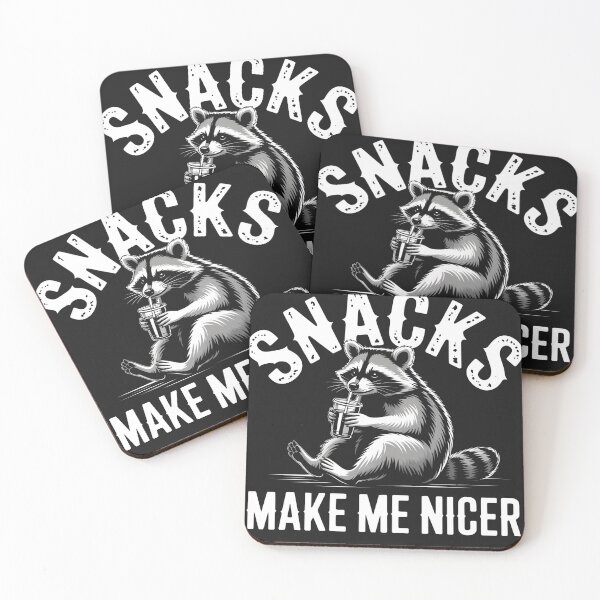 Item preview, Snacks Make Me Nicer Funny Raccoon Sarcastic Animal Humor designed and sold by universe-hold ⭐⭐⭐⭐⭐.