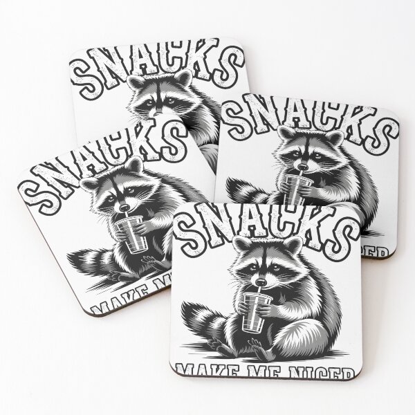 Item preview, Snacks Make Me Nicer Funny Raccoon Sarcastic Animal Humor designed and sold by universe-hold ⭐⭐⭐⭐⭐.