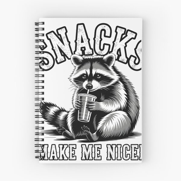 Item preview, Snacks Make Me Nicer Funny Raccoon Sarcastic Animal Humor designed and sold by universe-hold ⭐⭐⭐⭐⭐.