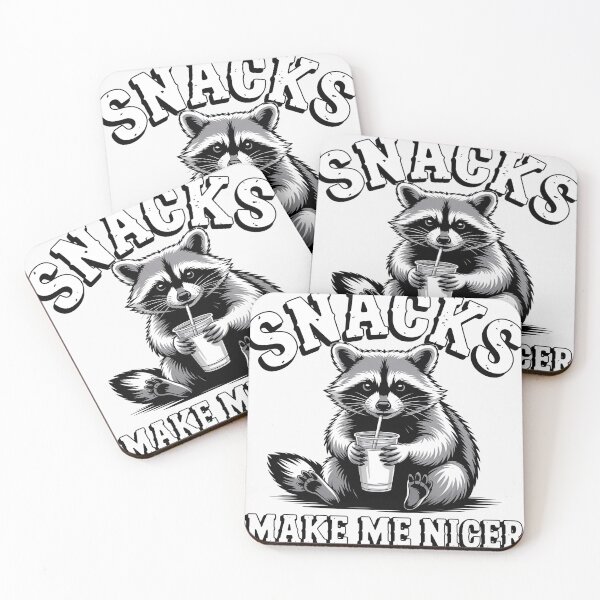 Item preview, Snacks Make Me Nicer Funny Raccoon Sarcastic Animal Humor designed and sold by universe-hold ⭐⭐⭐⭐⭐.
