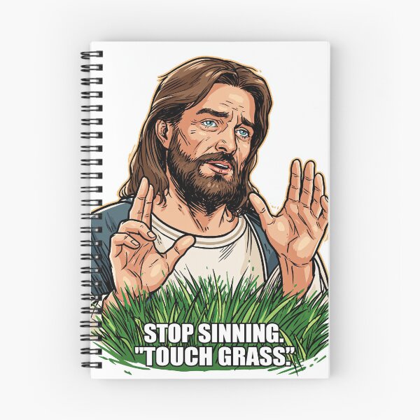Item preview, Stop Sinning Touch Grass Jesus in Meadow designed and sold by Piotrek0001.