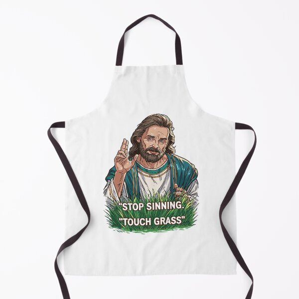 Item preview, Stop Sinning Touch Grass Jesus Green Robe designed and sold by Piotrek0001.