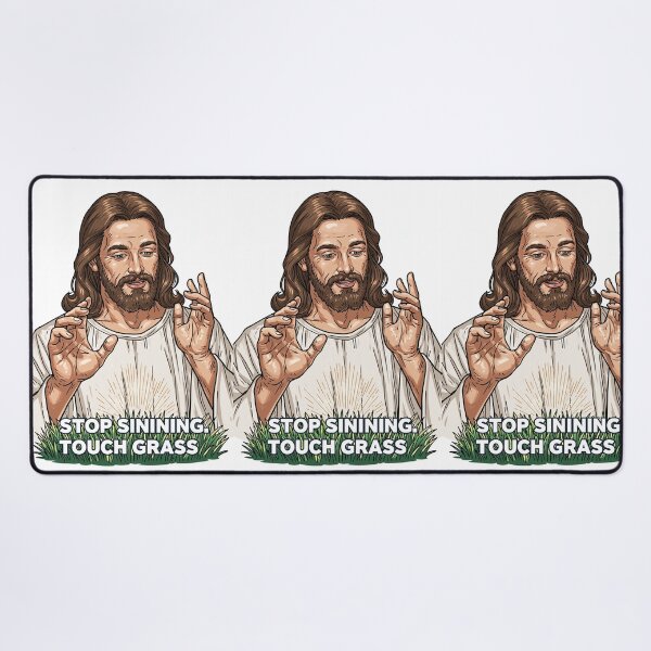 Item preview, Stop Sinning Touch Grass Jesus Hands Up designed and sold by Piotrek0001.