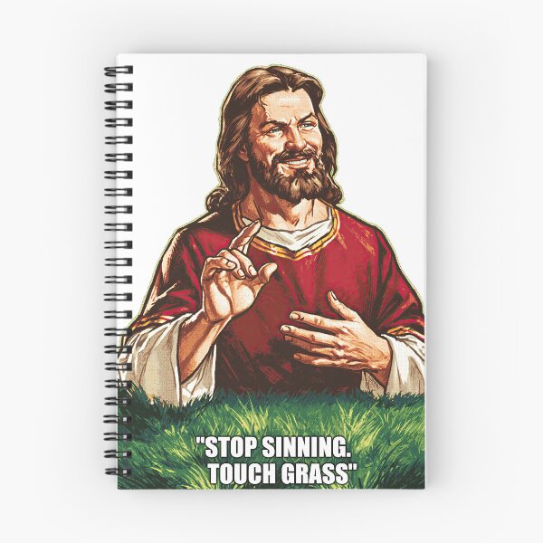 Item preview, Stop Sinning Touch Grass Jesus Sitting in Field designed and sold by Piotrek0001.