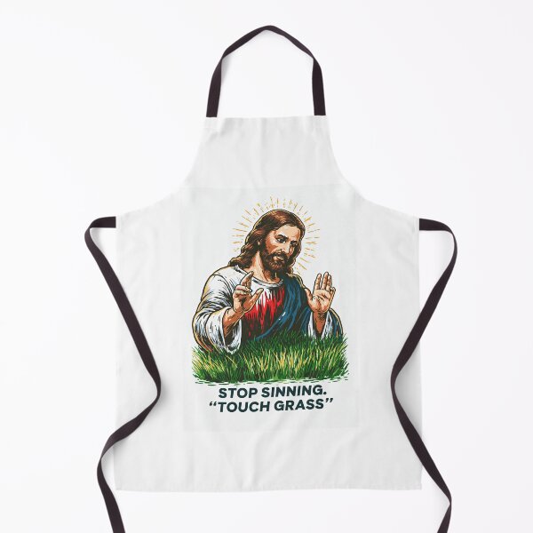 Item preview, Stop Sinning Touch Grass Jesus White Background designed and sold by Piotrek0001.