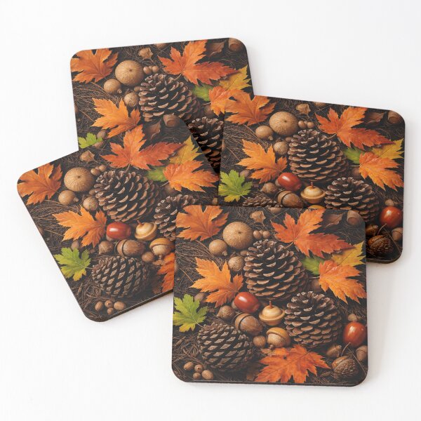 Item preview, Autumn Forest Floor Still Life – Pinecones, Acorns and Maple Leaves Wall Art designed and sold by Kaleidoscope Print.