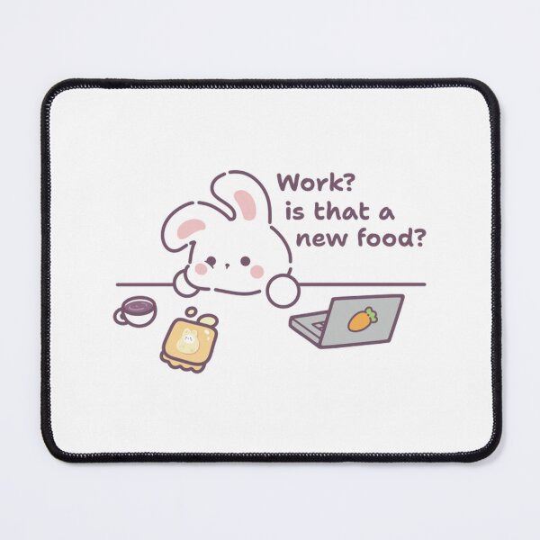 Item preview, Cute Bunny Lazy Working And Daydreaming About Food designed and sold by BunnyBaking.