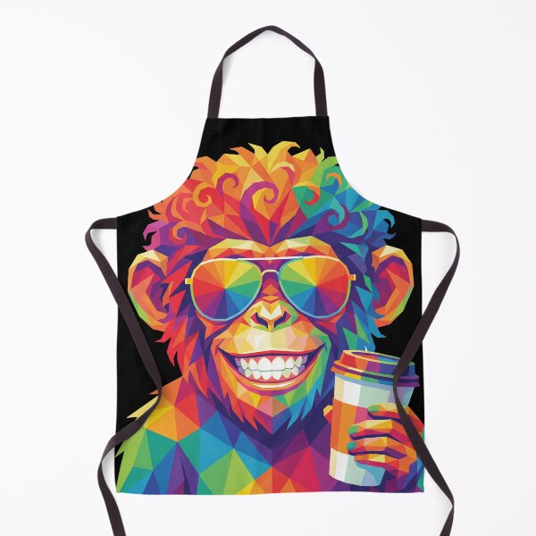 Artikelvorschau, Cooler Affe mit Kaffee – Buntes geometrisches Pop-Art-Tierdesign entworfen und verkauft von VineVibe16Studio.