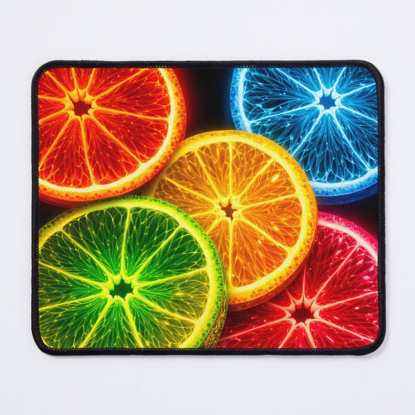 Item preview, Neon Citrus Slices Wall Art – Glowing Lime Orange and Grapefruit Pop Art Print designed and sold by Kaleidoscope Print.