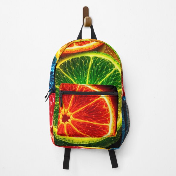 Item preview, Neon Citrus Slices Wall Art – Glowing Lime Orange and Grapefruit Pop Art Print designed and sold by Kaleidoscope Print.