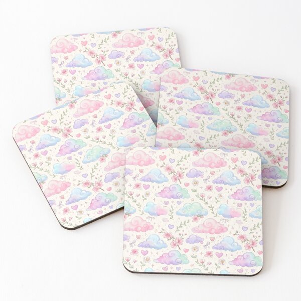Item preview, Soft Girl Cloud Pattern Pastel Watercolor Dreamy Art designed and sold by SplashTastic.
