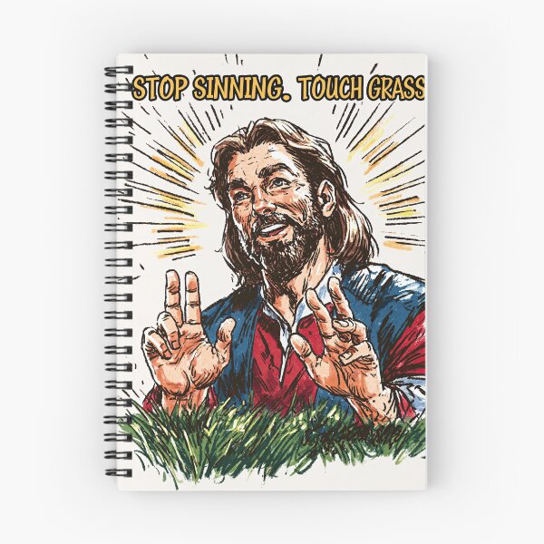 Item preview, Stop Sinning Touch Grass Jesus Vintage Poster designed and sold by Piotrek0001.