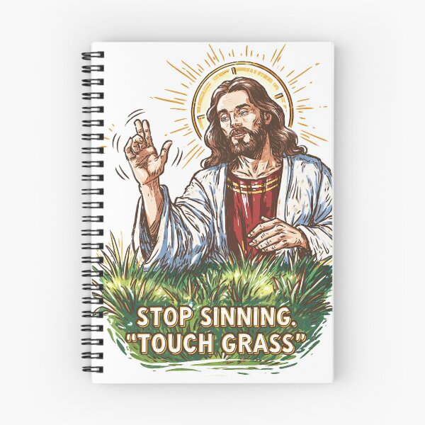 Item preview, Stop Sinning Touch Grass Jesus Standing Art designed and sold by Piotrek0001.